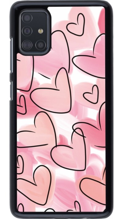 Samsung Galaxy A51 Case Hülle - Easter 2023 pink hearts