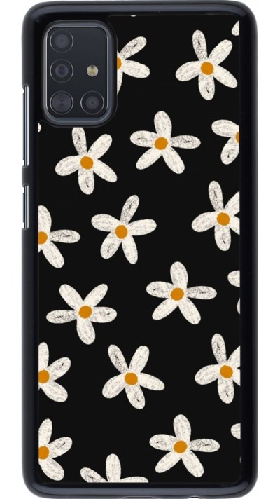 Samsung Galaxy A51 Case Hülle - Easter 2024 white on black flower