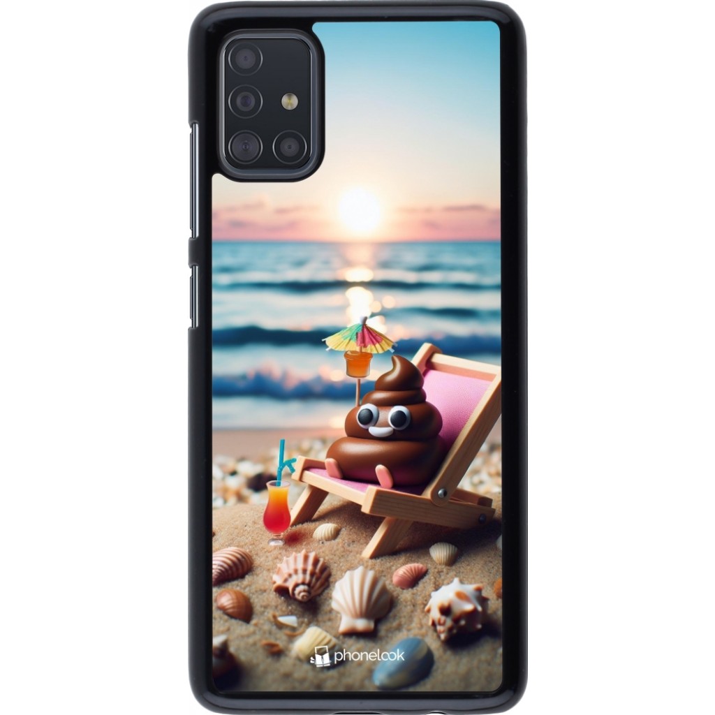 Coque Samsung Galaxy A51 - Emoji caca sur chaise longue - Acheter sur ...