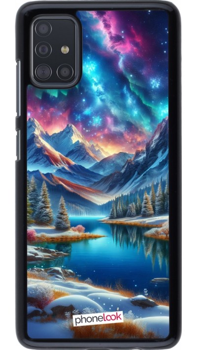 Samsung Galaxy A51 Case Hülle - Fantasiebergsee Himmel Sterne