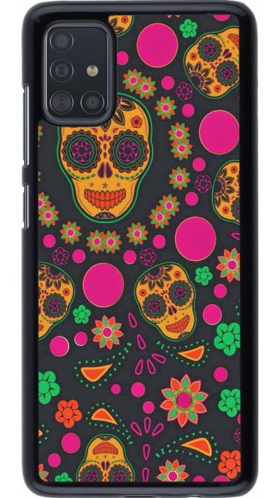 Samsung Galaxy A51 Case Hülle - Halloween 22 colorful mexican skulls