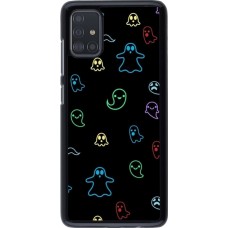Samsung Galaxy A51 Case Hülle - Halloween 2024 colorful ghosts