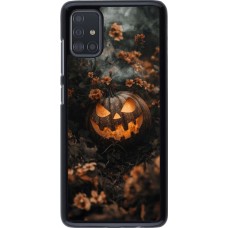 Samsung Galaxy A51 Case Hülle - Halloween 2025 Pumpkin with flowers