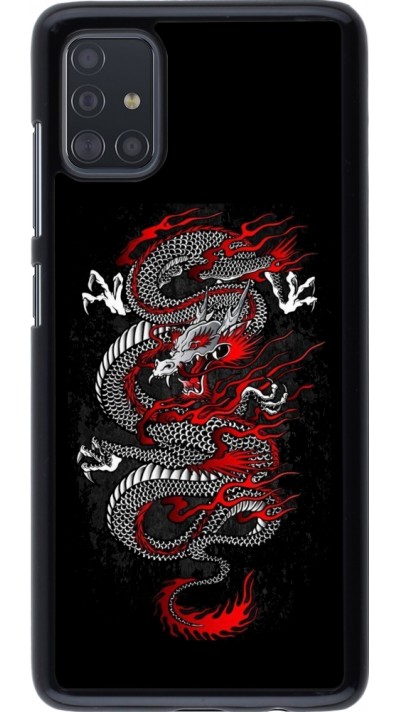 Coque Samsung Galaxy A51 - Japanese style Dragon Tattoo Red Black