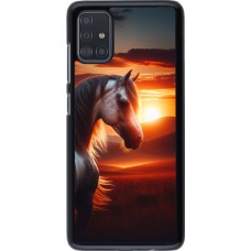 Samsung Galaxy A51 Case Hülle - Majestätischer Sonnenuntergang Pferd