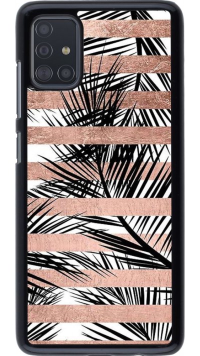 Hülle Samsung Galaxy A51 - Palm trees gold stripes
