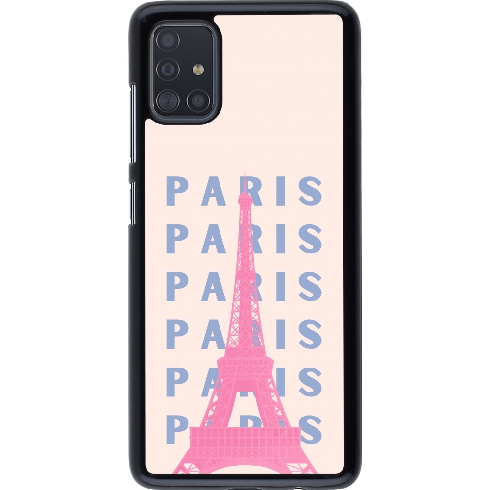 Samsung Galaxy A51 Case Hülle - Paris Pink Print