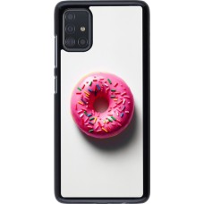 Samsung Galaxy A51 Case Hülle - Weisser Hintergrund, pinker Donut