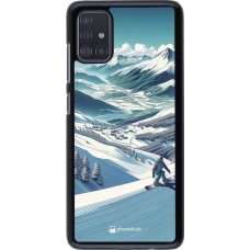 Samsung Galaxy A51 Case Hülle - Snowboarder Berg