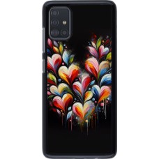 Coque Samsung Galaxy A51 - Valentine 2024 Coeur Noir Abstrait