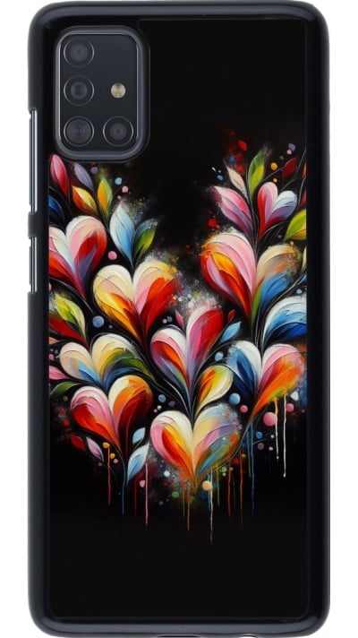 Coque Samsung Galaxy A51 - Valentine 2024 Coeur Noir Abstrait