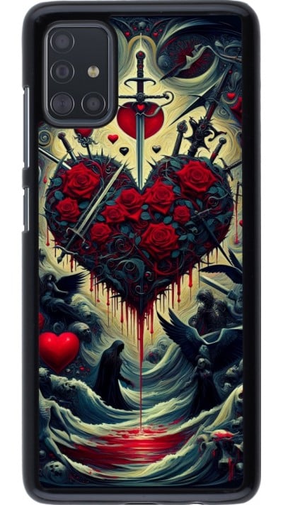 Samsung Galaxy A51 Case Hülle - Dunkle Liebe Herz Blut