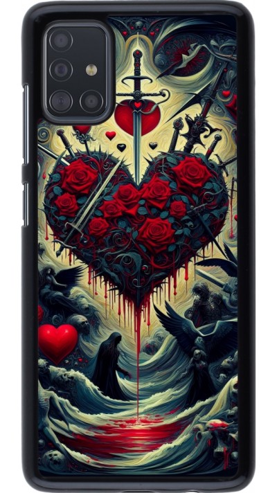Coque Samsung Galaxy A51 - Dark Love Coeur Sang