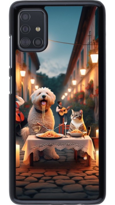 Coque Samsung Galaxy A51 - Valentine 2024 Dog & Cat Candlelight