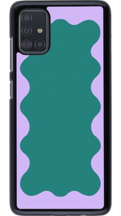 Coque Samsung Galaxy A51 - Wavy Rectangle Green Purple