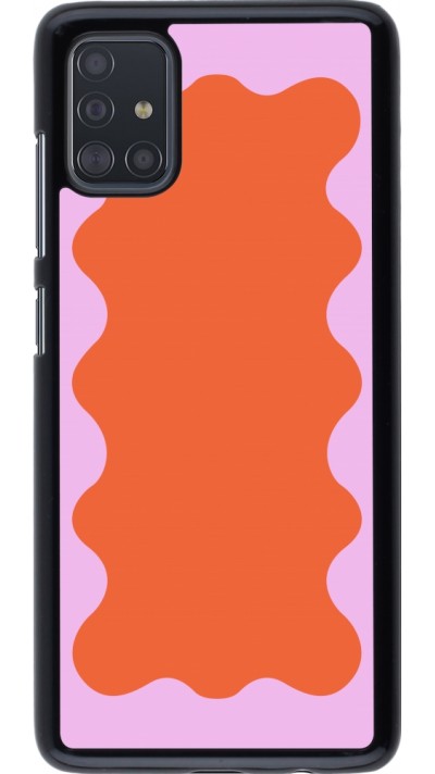 Coque Samsung Galaxy A51 - Wavy Rectangle Orange Pink
