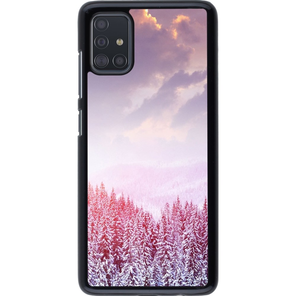 Samsung Galaxy A51 Case Hülle - Winter 22 Pink Forest