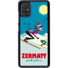 Samsung Galaxy A51 Case Hülle - Zermatt Ski Downhill