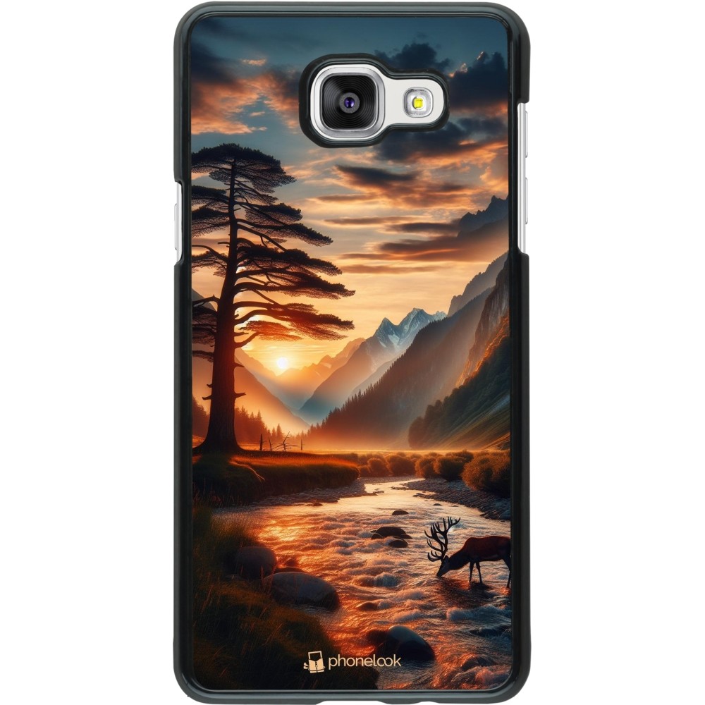Samsung Galaxy A5 (2016) Case Hülle - Tal Sonnenuntergang Hirsch Baum