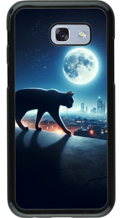 Coque Samsung Galaxy A5 (2017) - Chat noir sous la pleine lune