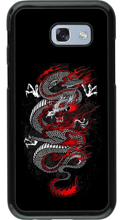 Samsung Galaxy A5 (2017) Case Hülle - Japanese style Dragon Tattoo Red Black