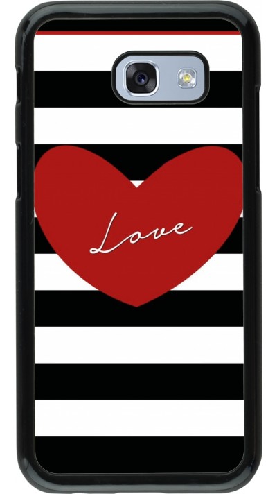 Coque Samsung Galaxy A5 (2017) - Valentine 2023 heart black and white lines