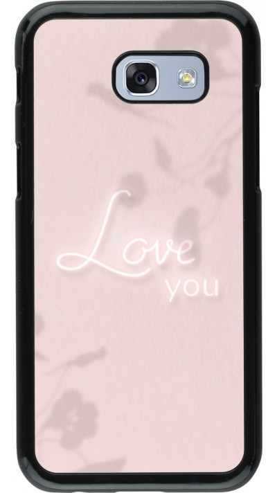 Coque Samsung Galaxy A5 (2017) - Valentine 2023 love you neon flowers shadows