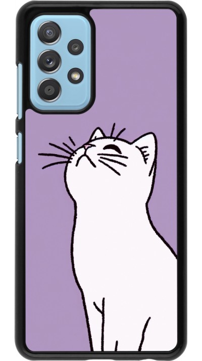 Samsung Galaxy A52 Case Hülle - Chat auf lila Hintergrund