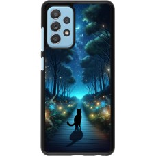 Samsung Galaxy A52 Case Hülle - Schwarze Katze Spaziergang