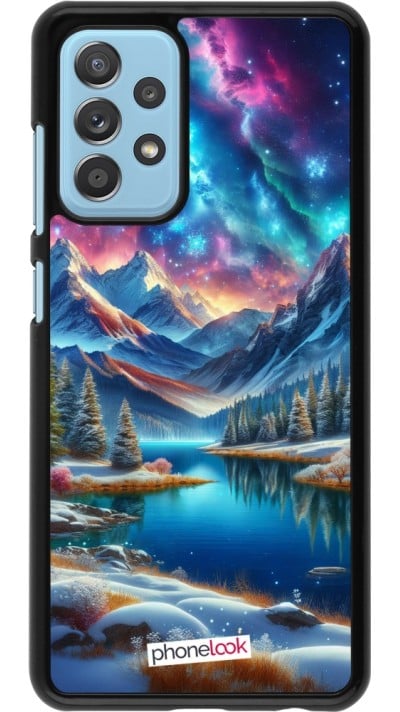 Samsung Galaxy A52 Case Hülle - Fantasiebergsee Himmel Sterne