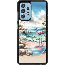 Coque Samsung Galaxy A52 - Flamant rose aquarelle