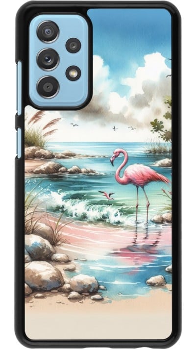 Samsung Galaxy A52 Case Hülle - Flamingo Aquarell