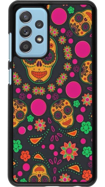 Samsung Galaxy A52 Case Hülle - Halloween 22 colorful mexican skulls