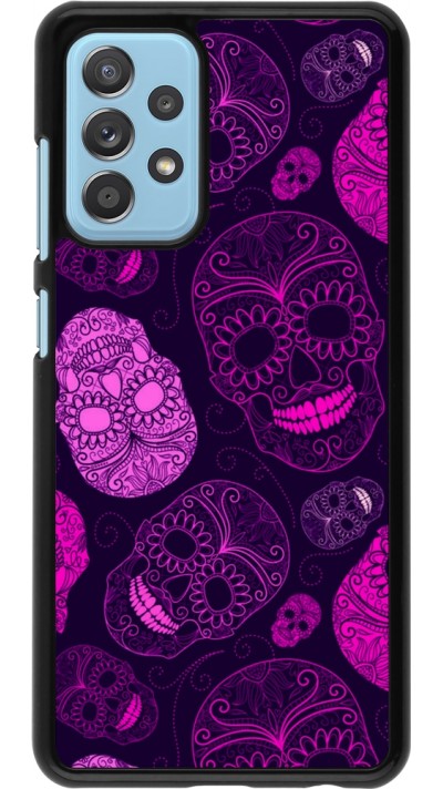 Samsung Galaxy A52 Case Hülle - Halloween 2023 pink skulls