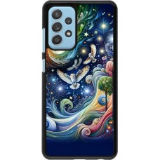 Coque Samsung Galaxy A52 - hibou volant floral