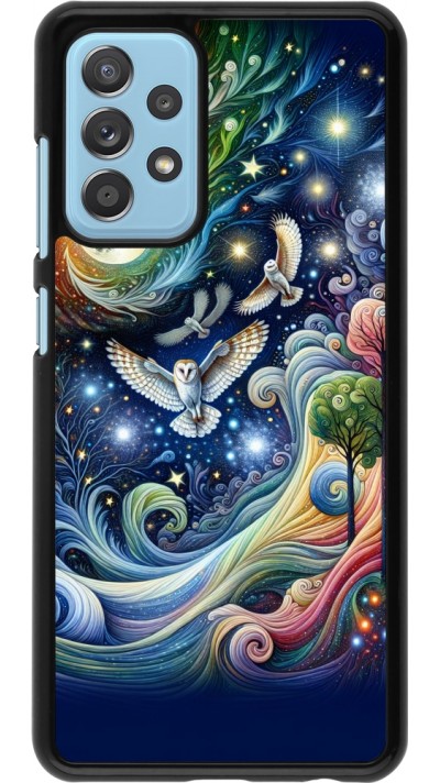 Coque Samsung Galaxy A52 - hibou volant floral