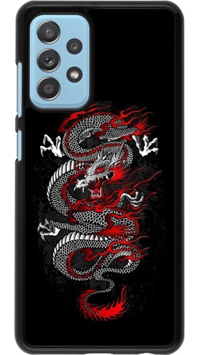 Samsung Galaxy A52 Case Hülle - Japanese style Dragon Tattoo Red Black