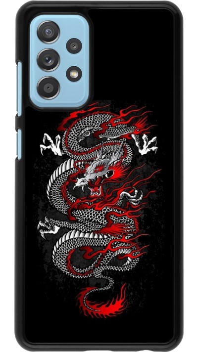 Coque Samsung Galaxy A52 - Japanese style Dragon Tattoo Red Black
