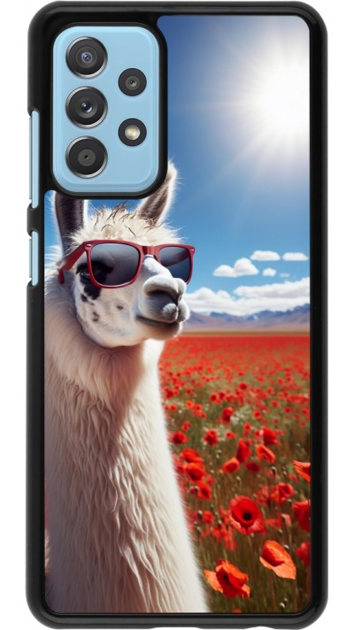 Samsung Galaxy A52 Case Hülle - Lama Chic in Mohnblume