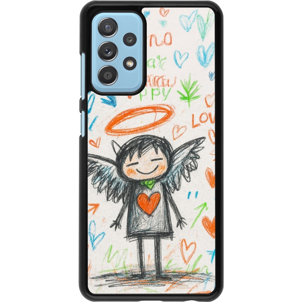 Samsung Galaxy A52 Case Hülle - Little Angel Sketch Love