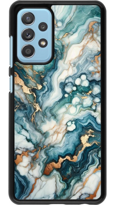 Coque Samsung Galaxy A52 - Marbre Vert Bleu Doré