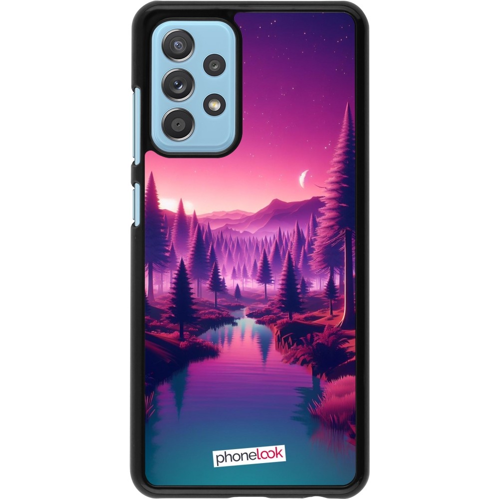 Samsung Galaxy A52 Case Hülle - Lila-rosa Landschaft