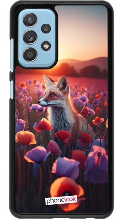 Samsung Galaxy A52 Case Hülle - Purpurroter Fuchs bei Dammerung