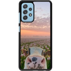 Samsung Galaxy A52 Case Hülle - Cow with tulips Spring 2026