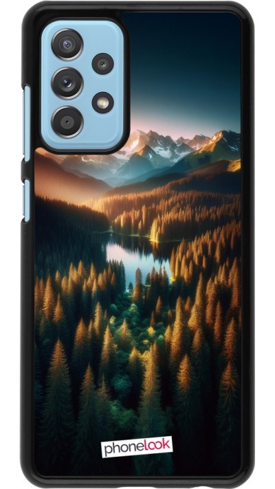 Samsung Galaxy A52 Case Hülle - Sonnenuntergang Waldsee