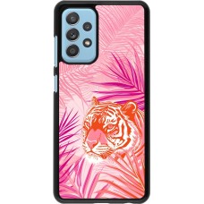 Samsung Galaxy A52 Case Hülle - Tiger Palmen rosa