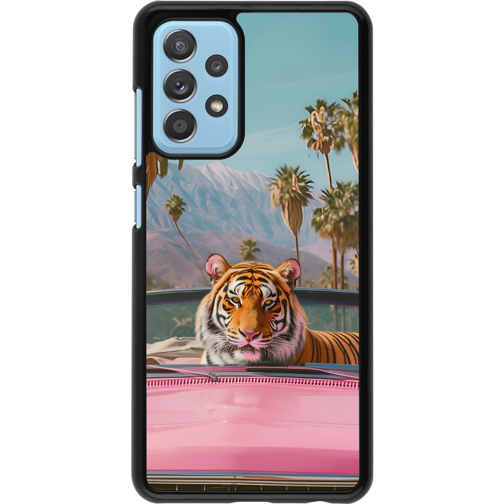 Coque Samsung Galaxy A52 - Tigre voiture rose