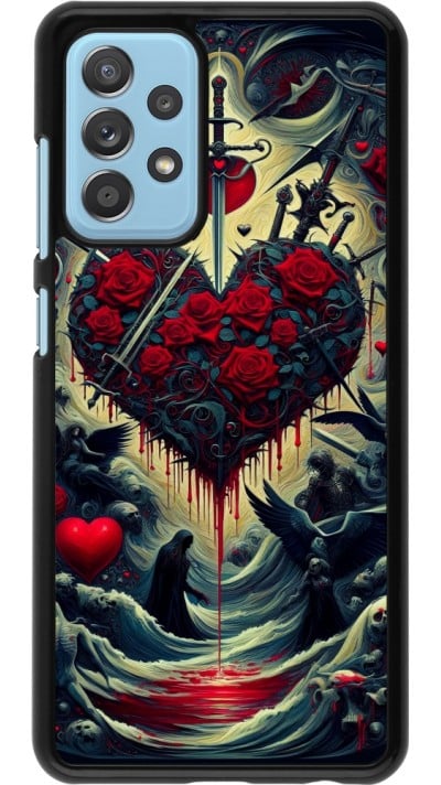 Samsung Galaxy A52 Case Hülle - Dunkle Liebe Herz Blut