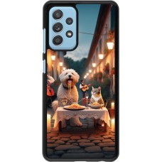 Samsung Galaxy A52 Case Hülle - Valentin 2024 Hund & Katze Kerzenlicht