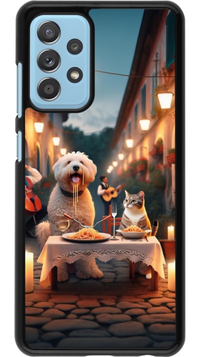 Samsung Galaxy A52 Case Hülle - Valentin 2024 Hund & Katze Kerzenlicht